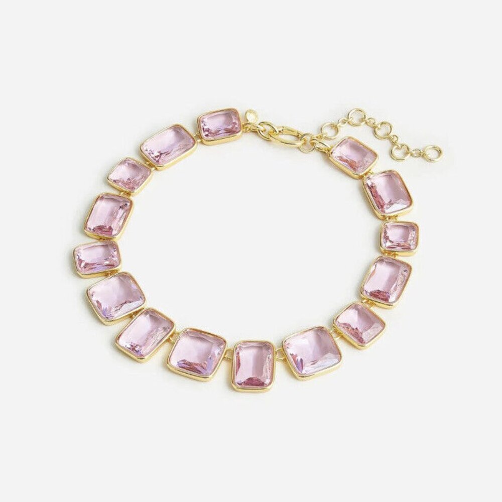 J.CREW Faceted Crystal Gold Tone Statement Collar Necklace